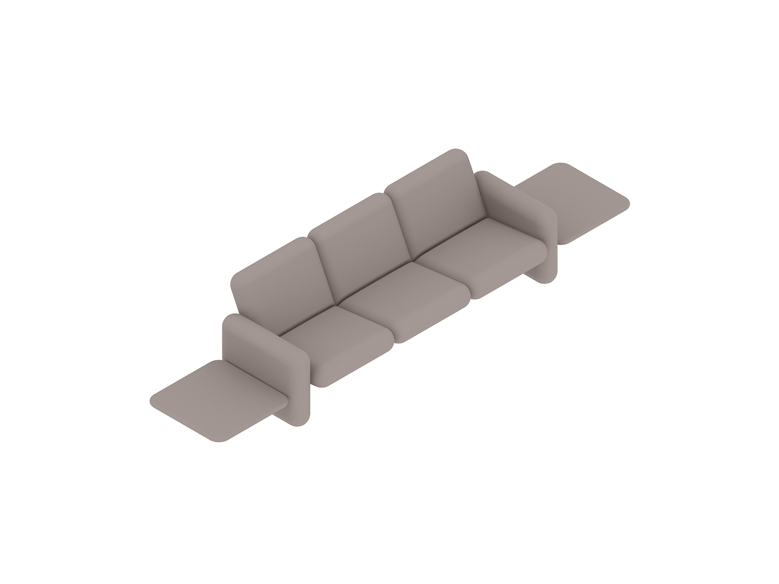 A generic rendering - Wilkes Modular Sofa Group–Table Left–3 Seat–Table Right