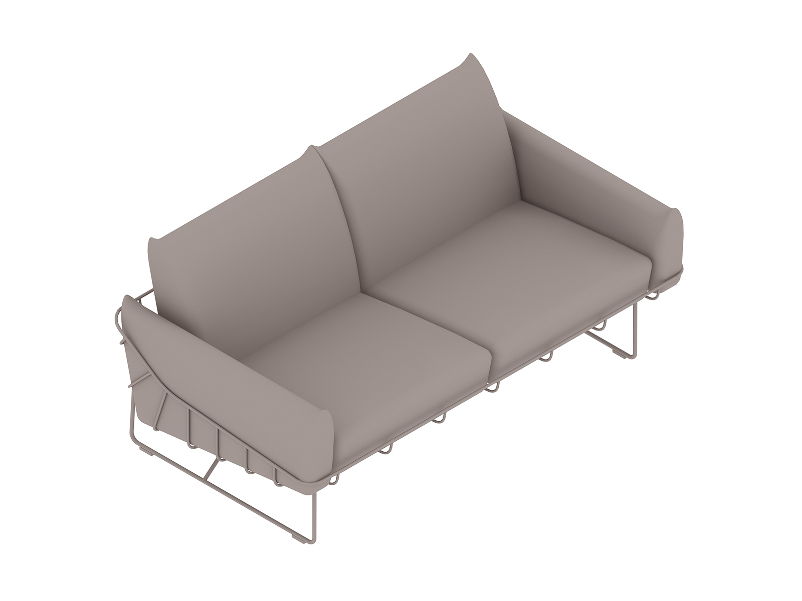 Uma renderização genérica - Sofá Wireframe–2 assentos