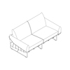 A line drawing - Wireframe Sofa–2 Seat