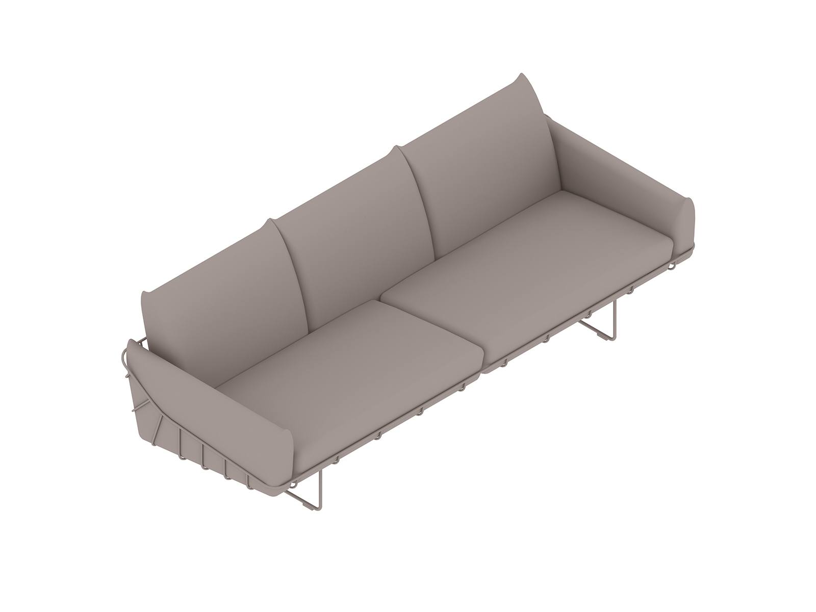 Uma renderização genérica - Sofá Wireframe–3 assentos
