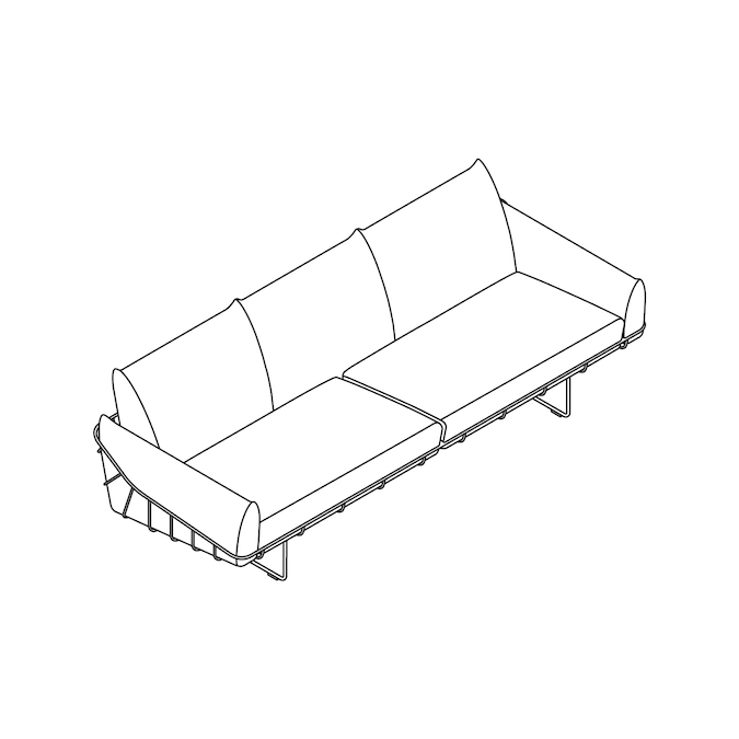 A line drawing - Wireframe Sofa–3 Seat