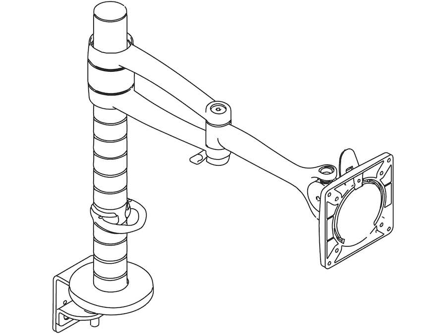 A line drawing - Wishbone Monitor Arm