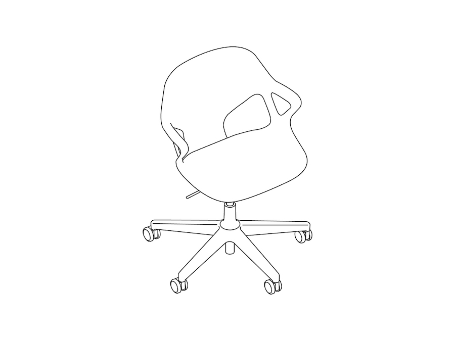 Eine Zeichnung - Zeph Stuhl – mit Armlehnen