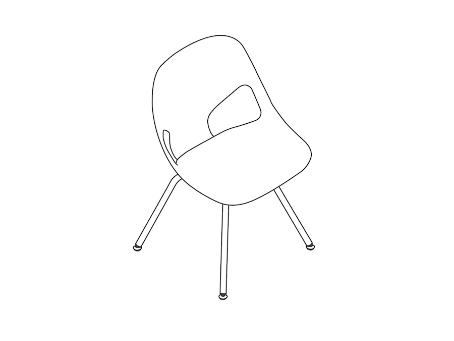 线描图 - Zeph单椅–无扶手