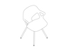 Een lijntekening - Zeph-bijzetstoel – met armleuningen