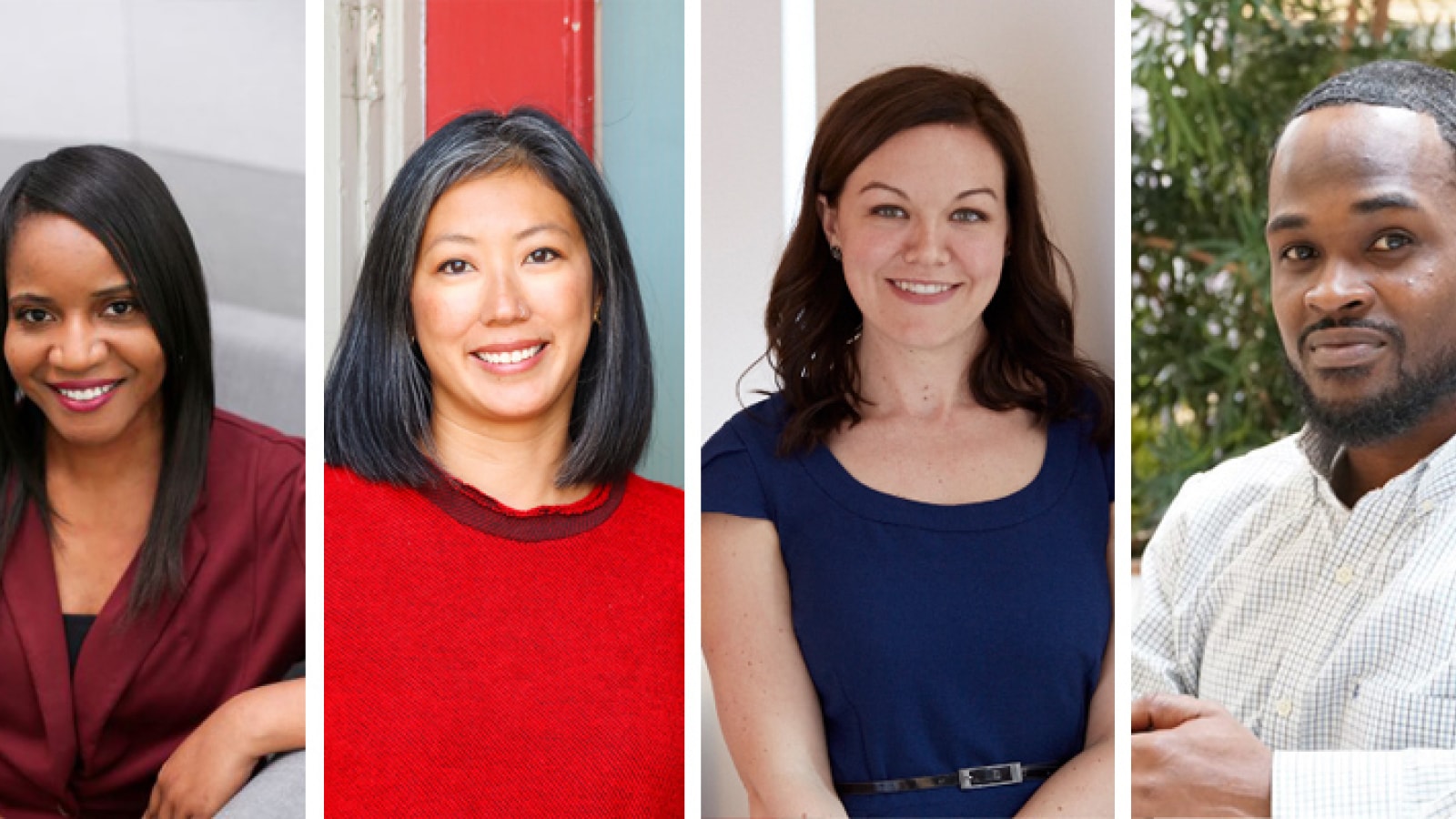 Four headshots of employees who were chosen as CEO Action fellows for Herman Miller. Four headshots of employees who were chosen as CEO Action fellows for Herman Miller.