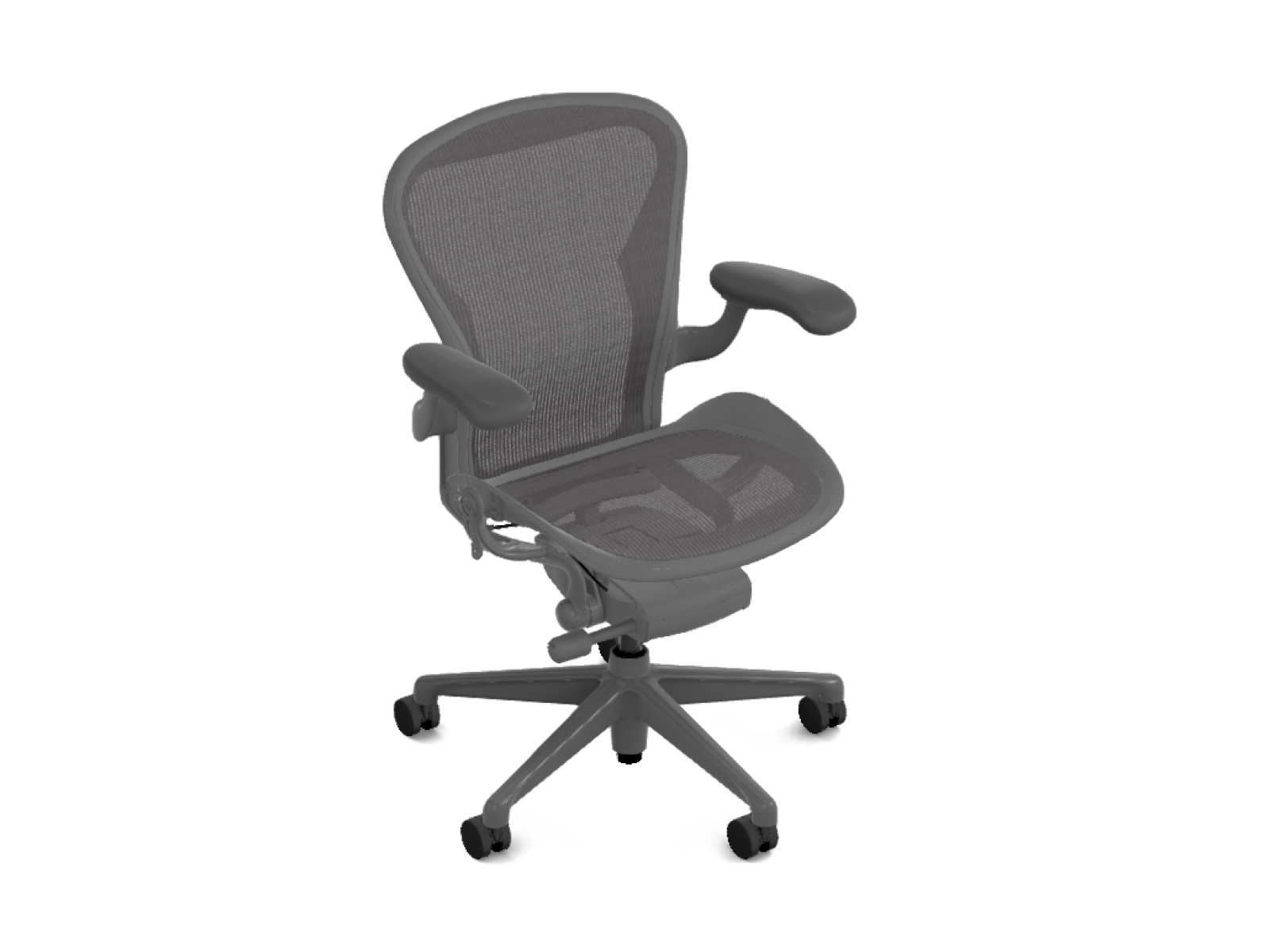 3D model-generated image of an Aeron Chair. 3D model-generated image of an Aeron Chair.