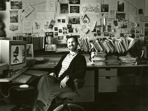 Product designer Tom Newhouse in his office.