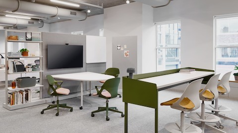 Interior view of the Herman Miller Showroom at Fulton Market in Chicago with OE1 Collection and Zeph Chairs.