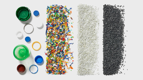 Plástico oceânico e pedaços de plástico