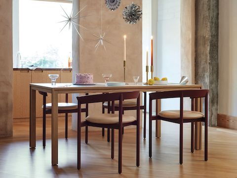 Comma dining chair in a dining room environment.