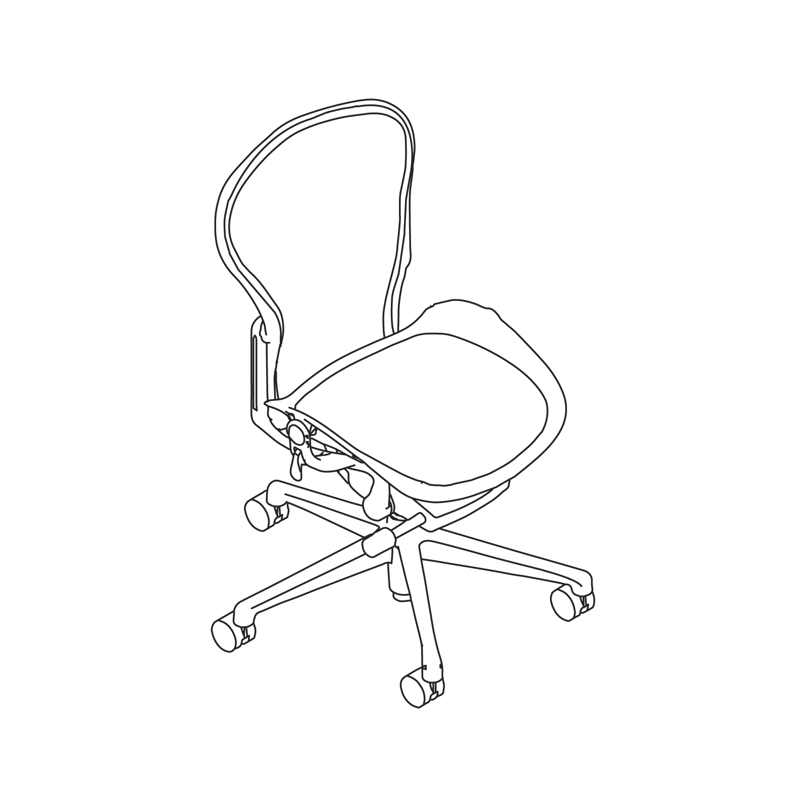 线描图 - Aeron座椅–A款–无扶手