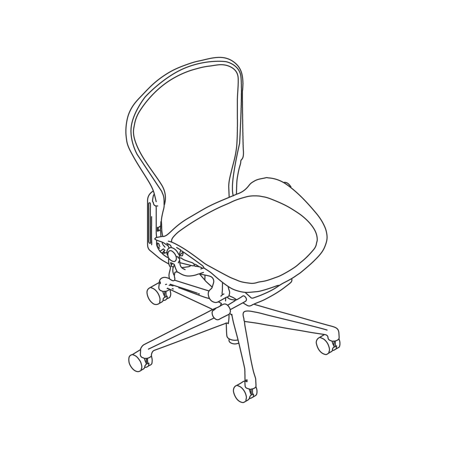 线描图 - Aeron座椅–B款–无扶手
