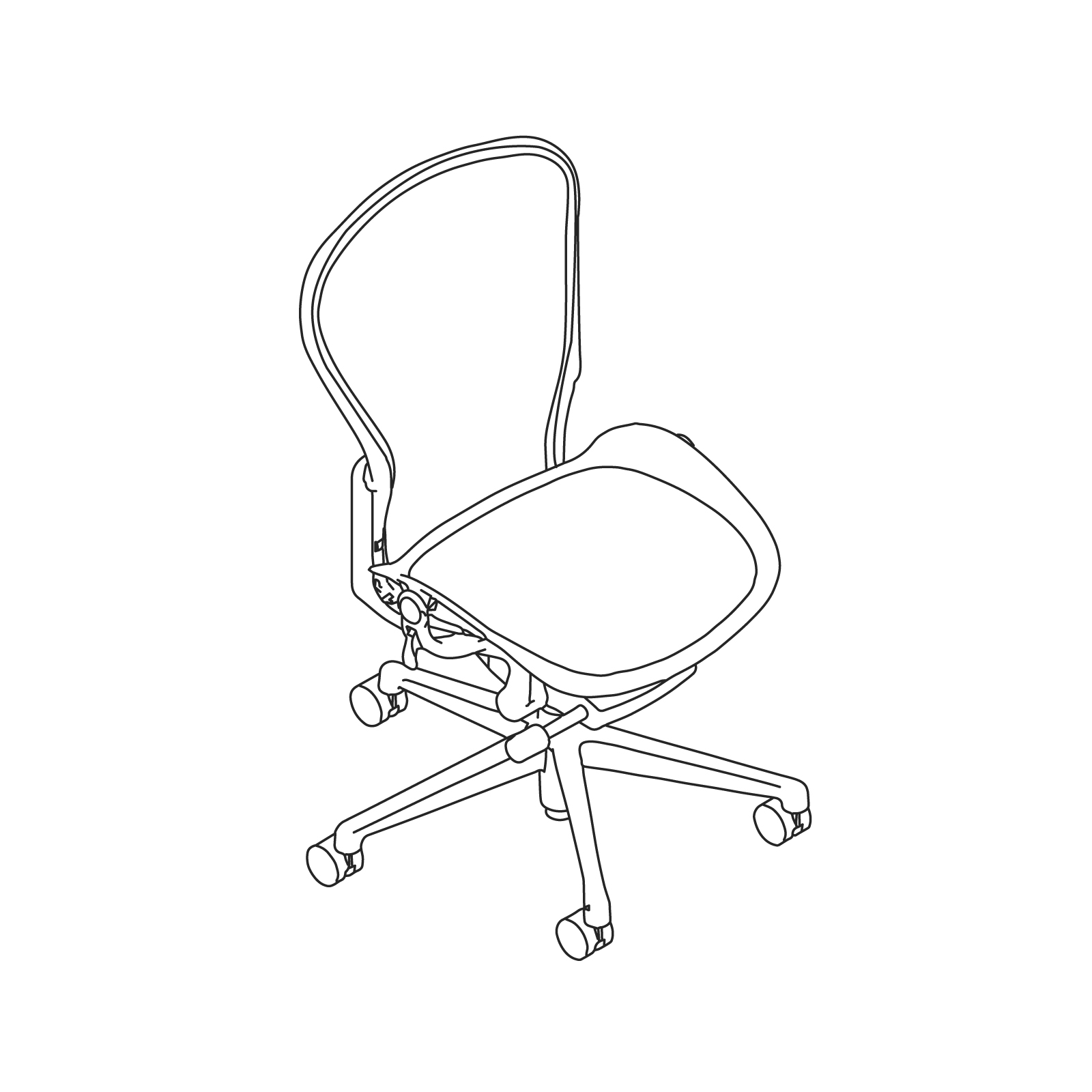 线描图 - Aeron座椅–C款–无扶手