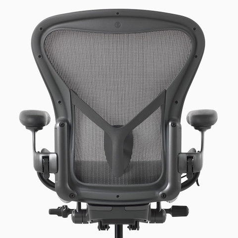 A back view of an Aeron Chair with the PostureFit option.