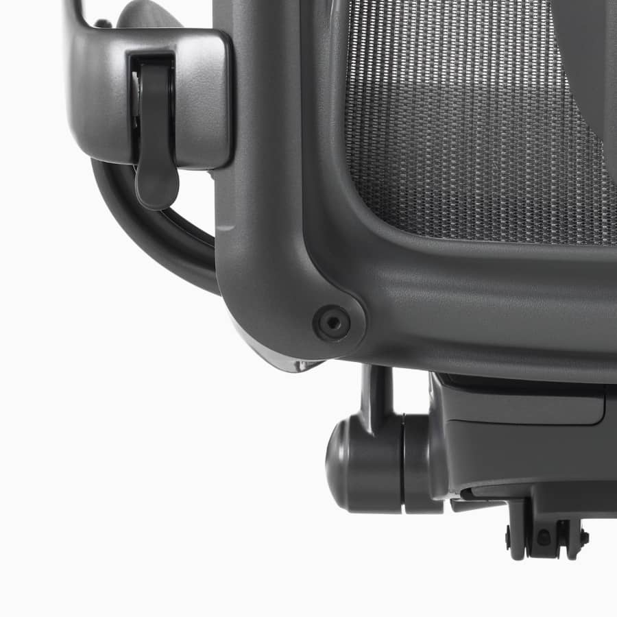 A close up view of the standard tilt option on an Aeron Chair.