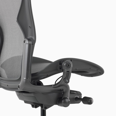 An angled view of an Aeron Chair with no arms.