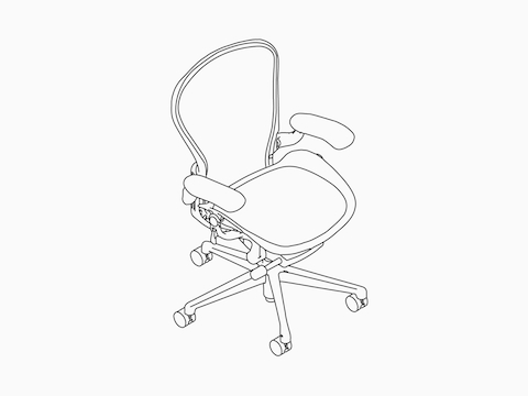Dibujo en líneas de una silla Aeron.