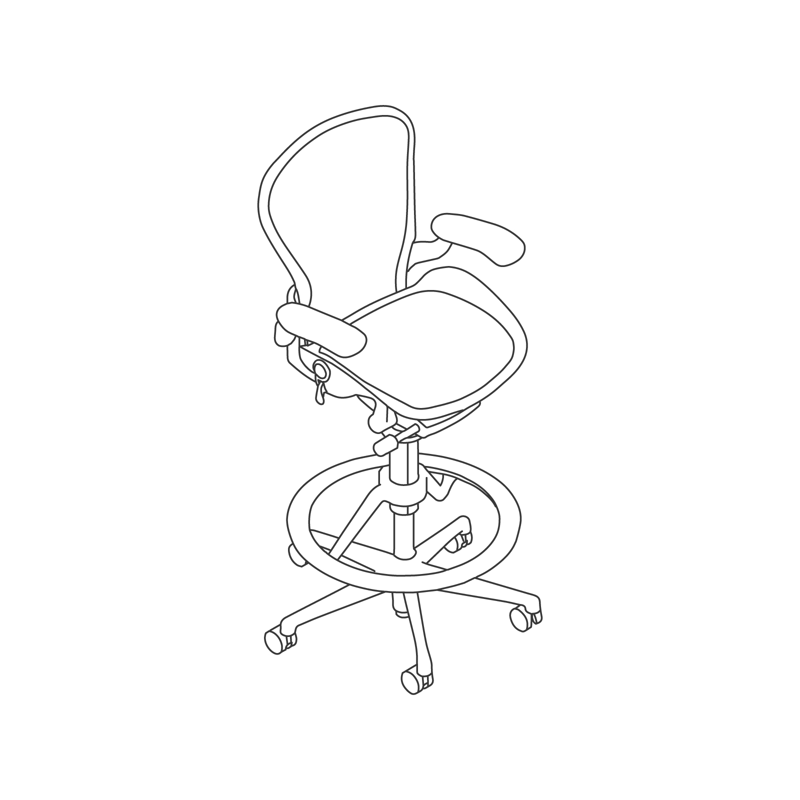 Dessin au trait : Tabouret haut Aeron