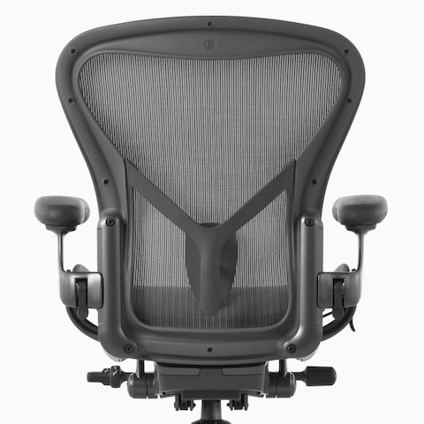 A back view of an Aeron Stool with the PostureFit option.