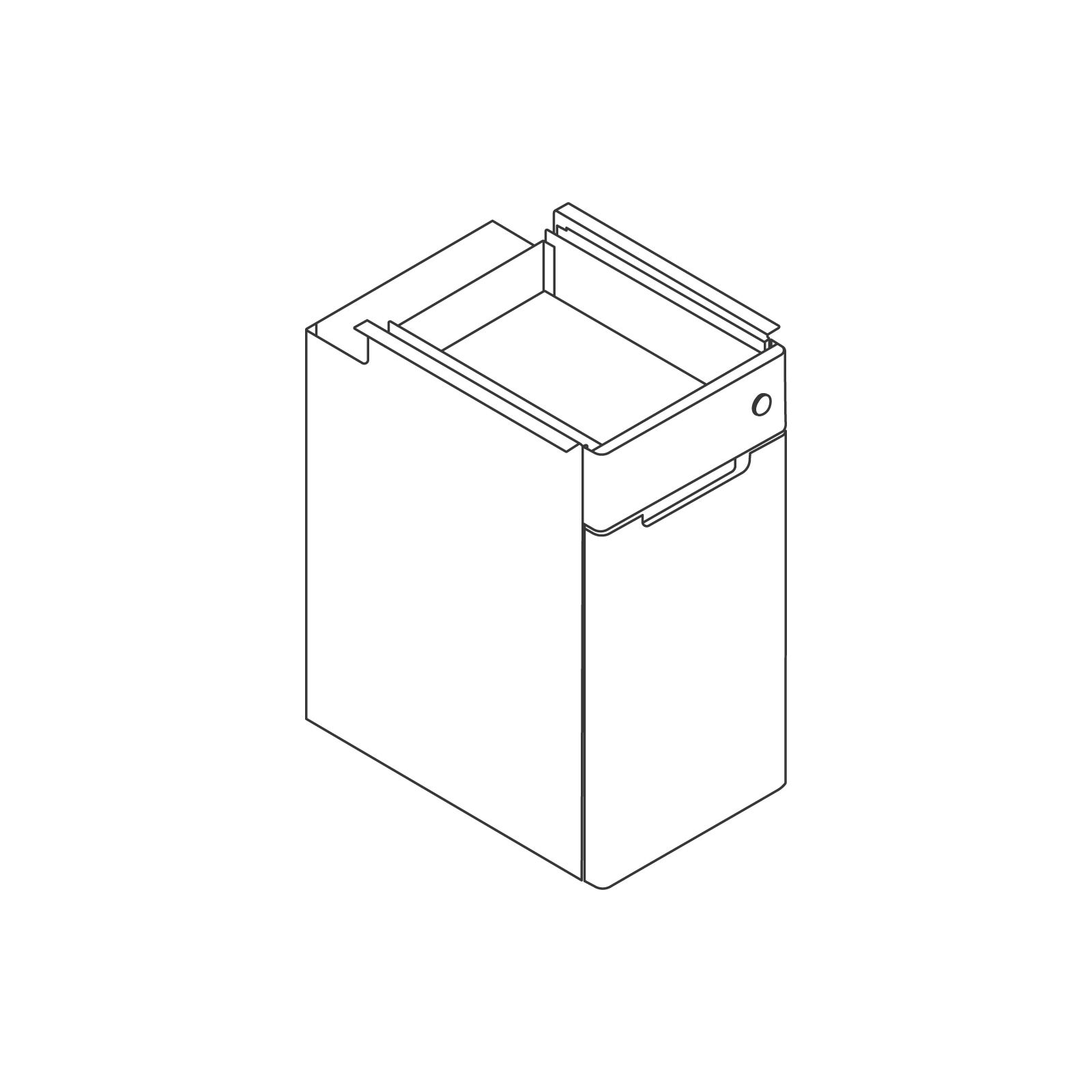 A line drawing - Ambit Large Suspended Storage–Closed