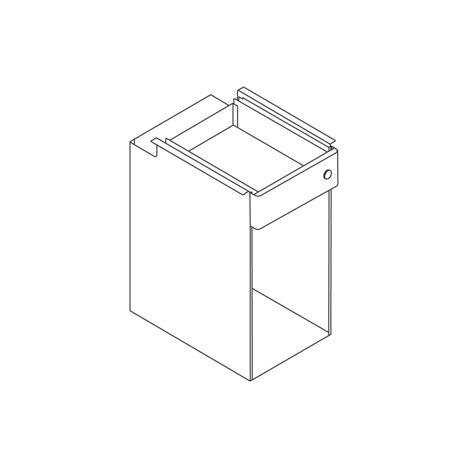 A line drawing - Ambit Large Suspended Storage–Open A line drawing - Ambit Large Suspended Storage–Open