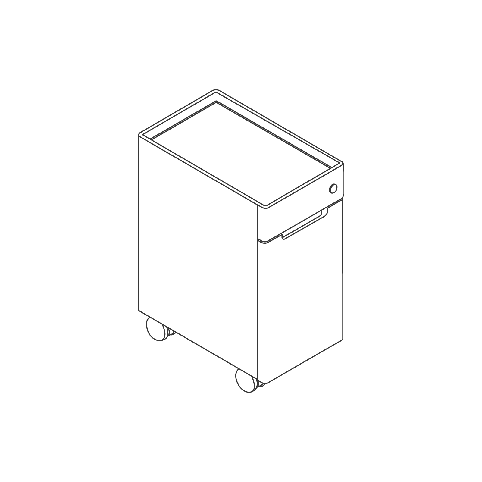 A line drawing - Ambit Pedestal–Closed