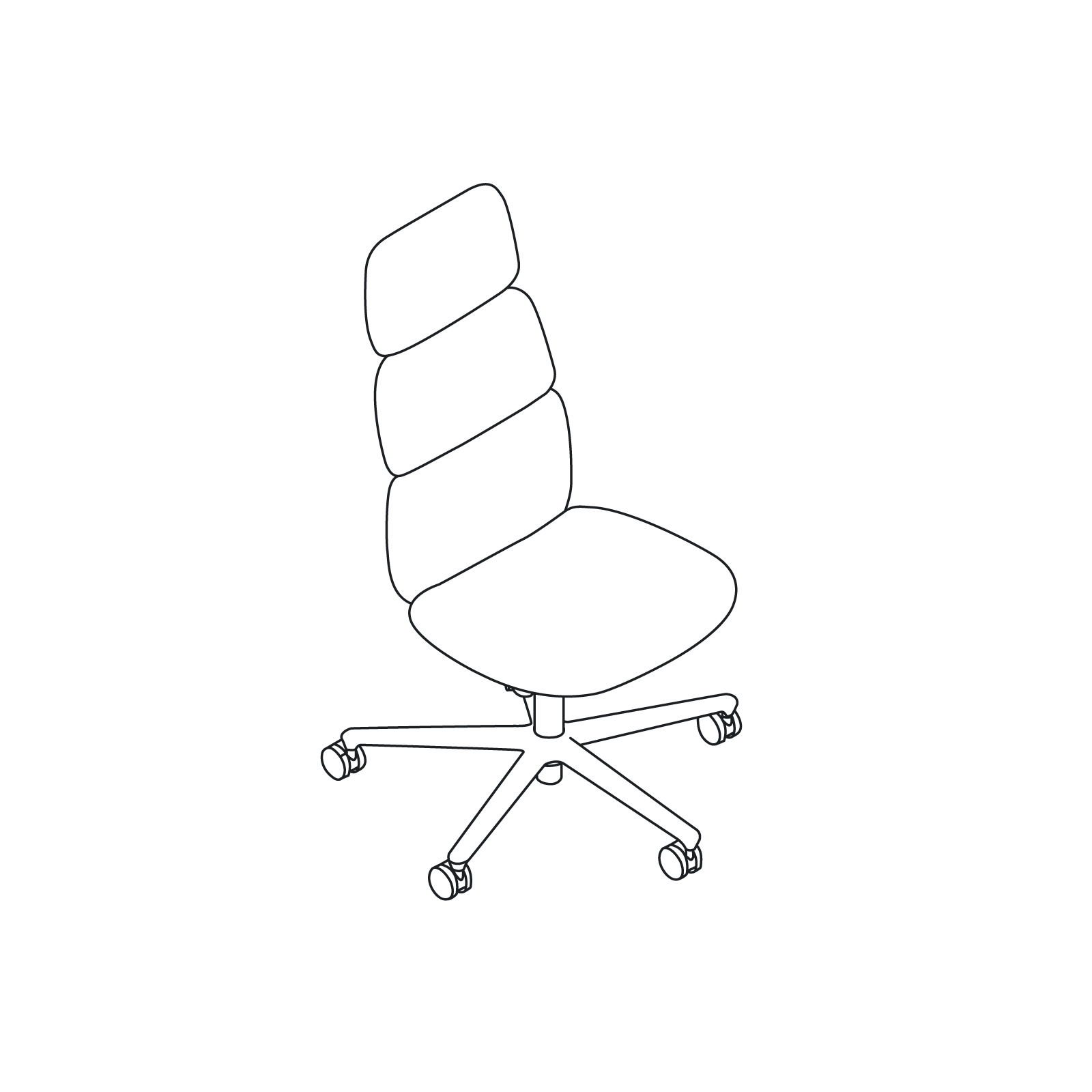 A line drawing - Asari Chair – High Back – Armless A line drawing - Asari Chair – High Back – Armless