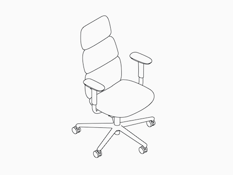 A line drawing - Asari Chair by Herman Miller