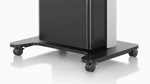 Close-up of the casters on an AV/VC One technology cart.