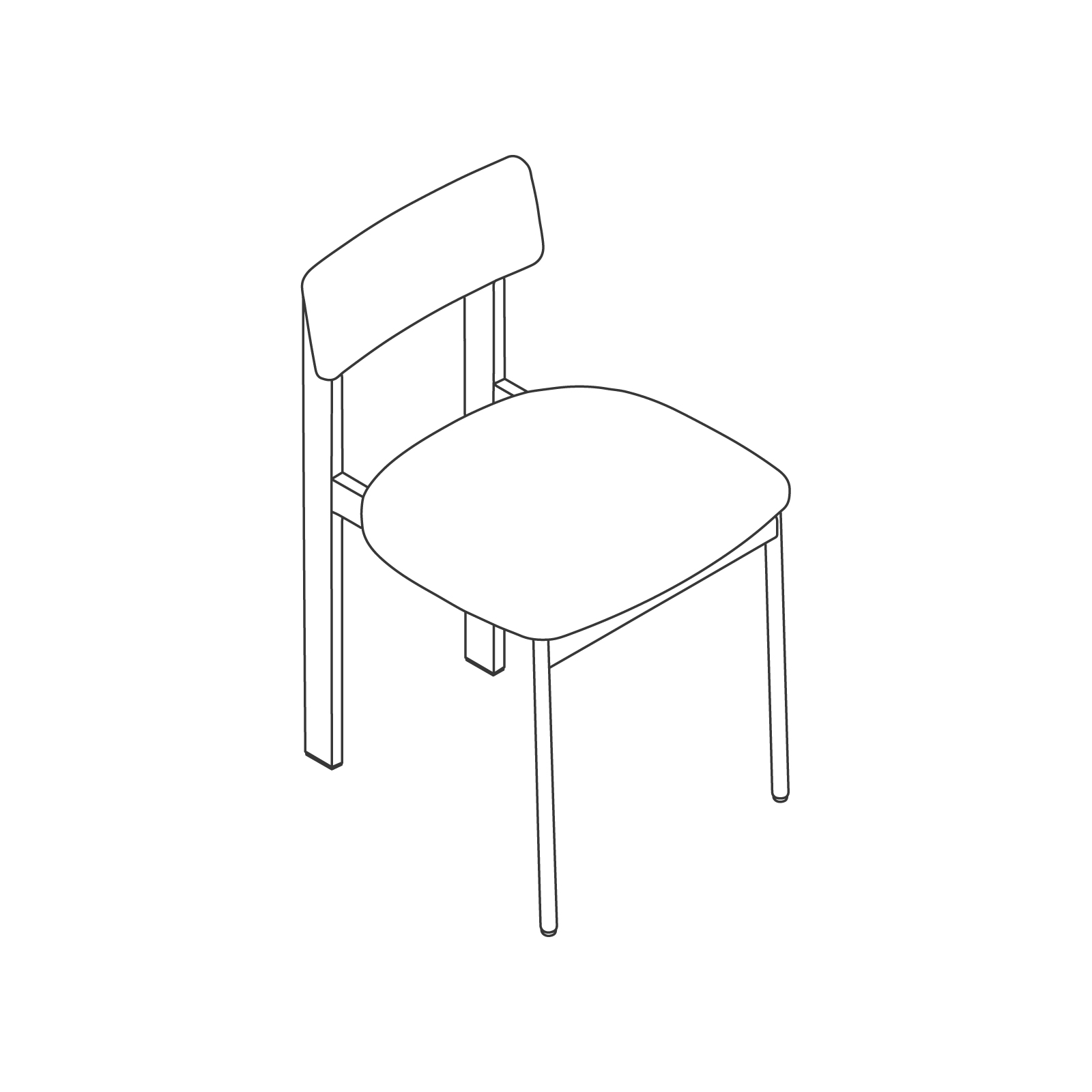A line drawing - Betwixt Chair–Armless
