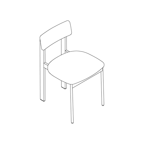 A line drawing - Betwixt Chair–Armless