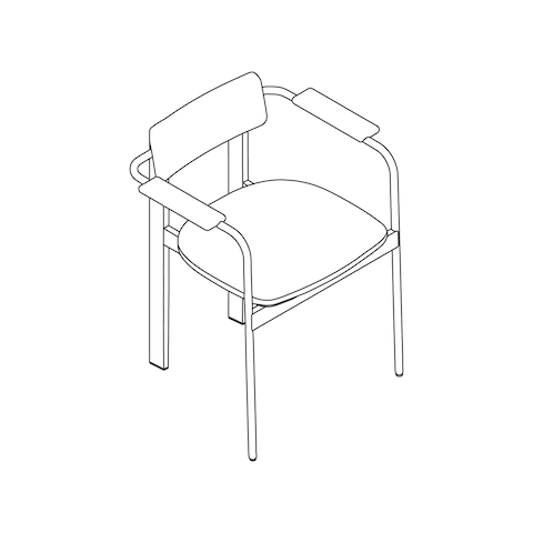A line drawing - Betwixt Chair–With Arms