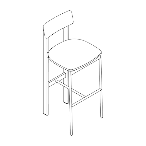 A line drawing - Betwixt Stool–Bar Height