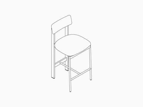 A line drawing of a Betwixt Stool.