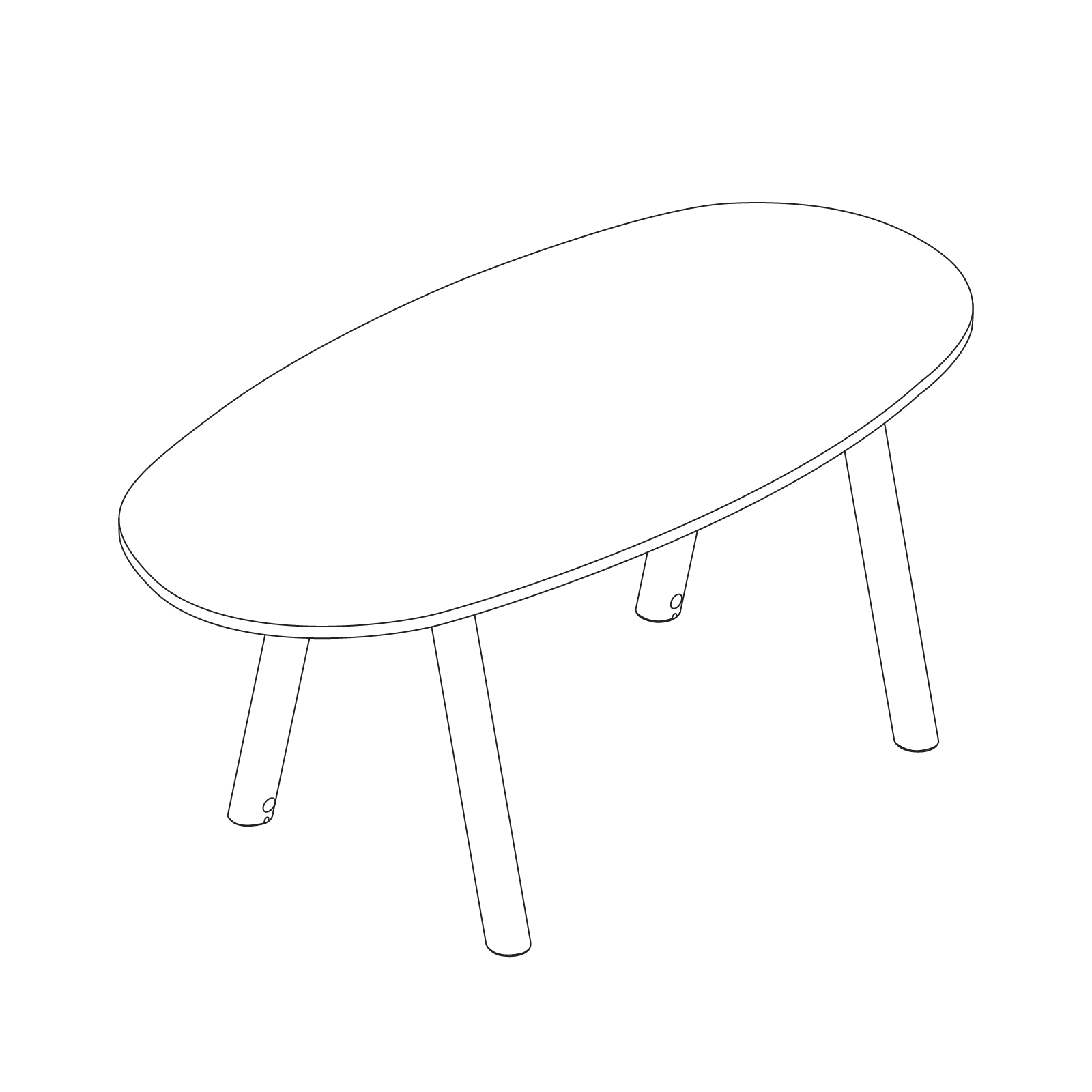 A line drawing - Boa Table–Oval–Counter Height