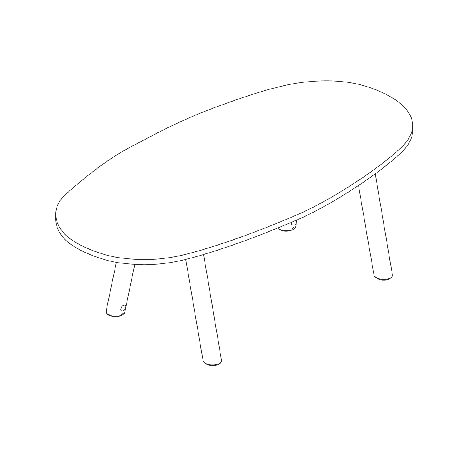 A line drawing - Boa Table–Oval–Seated Height