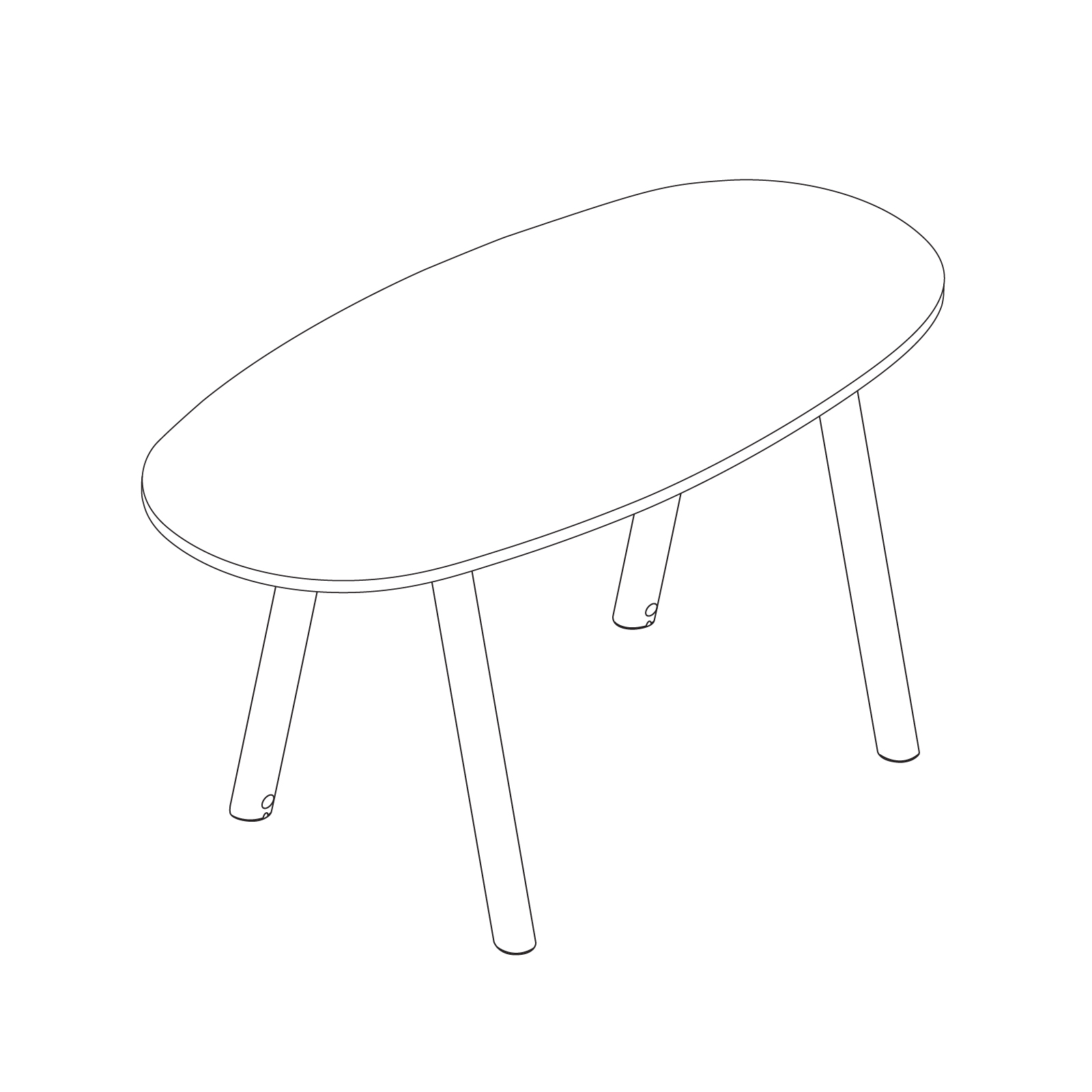 A line drawing - Boa Table–Oval–Standing Height