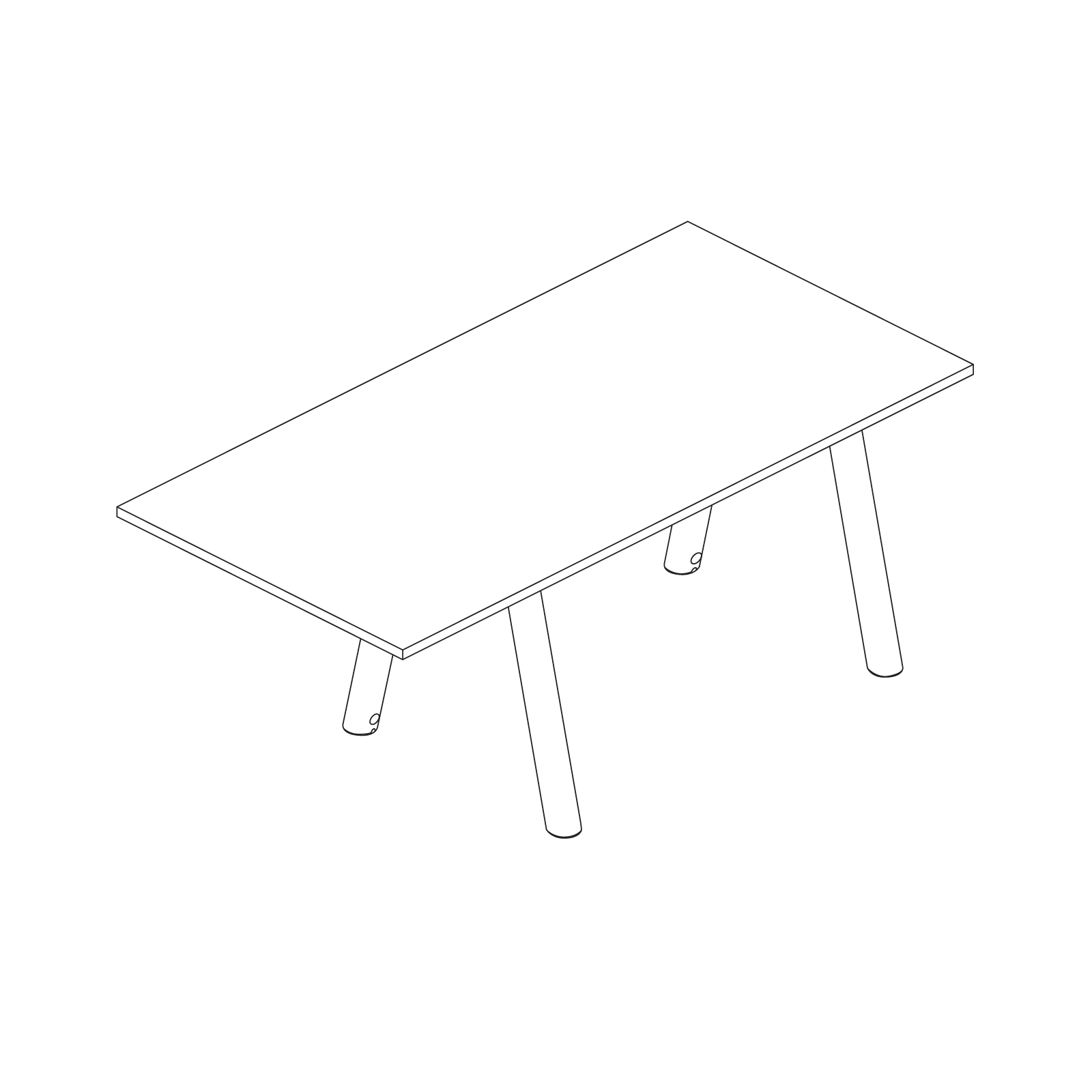 A line drawing - Boa Table–Rectangular–Counter Height