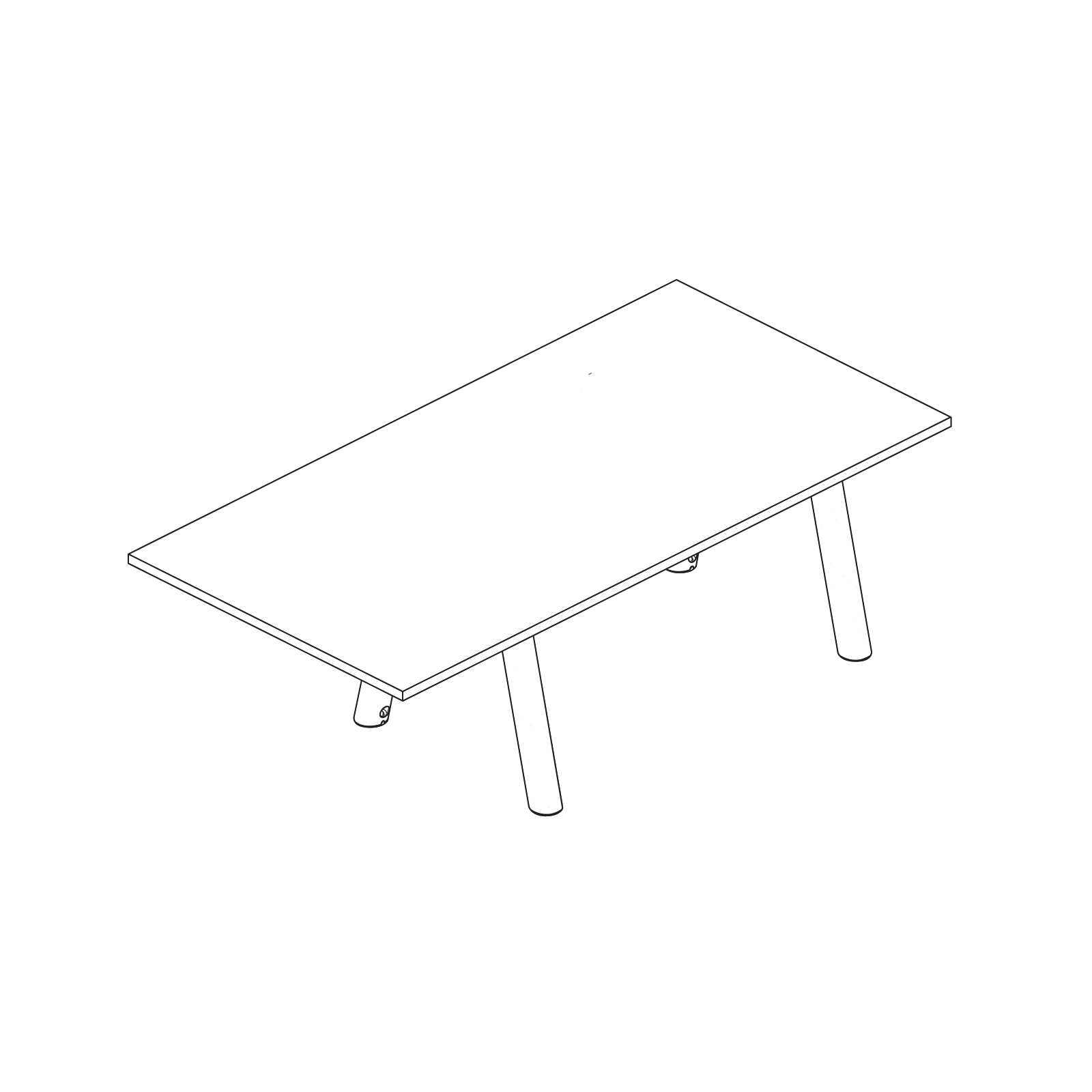A line drawing - Boa Table–Rectangular–Seated Height
