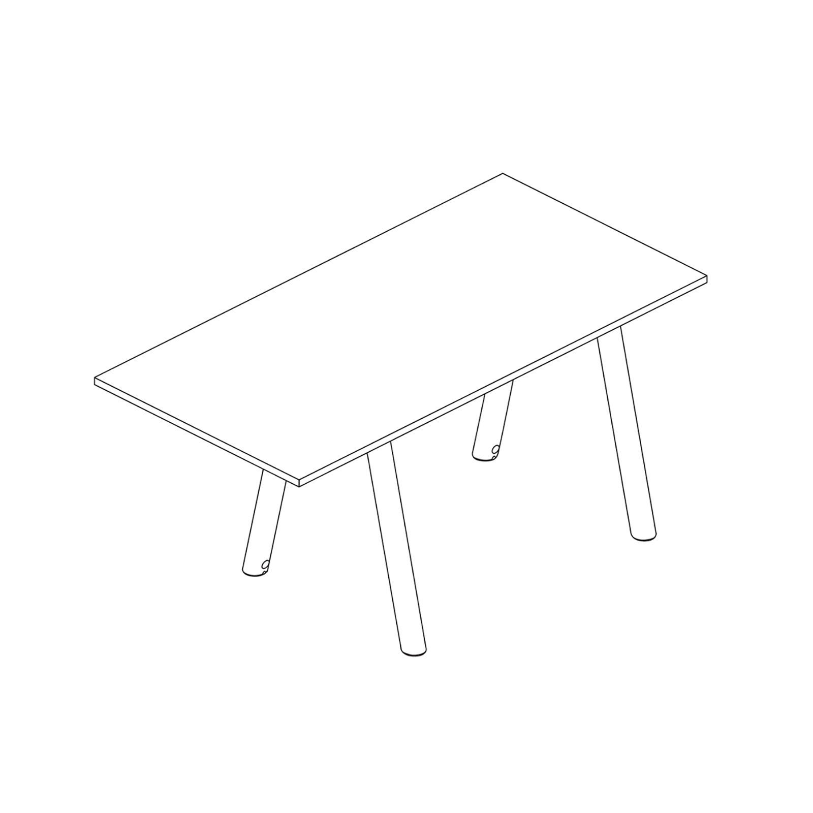 A line drawing - Boa Table–Rectangular–Standing Height