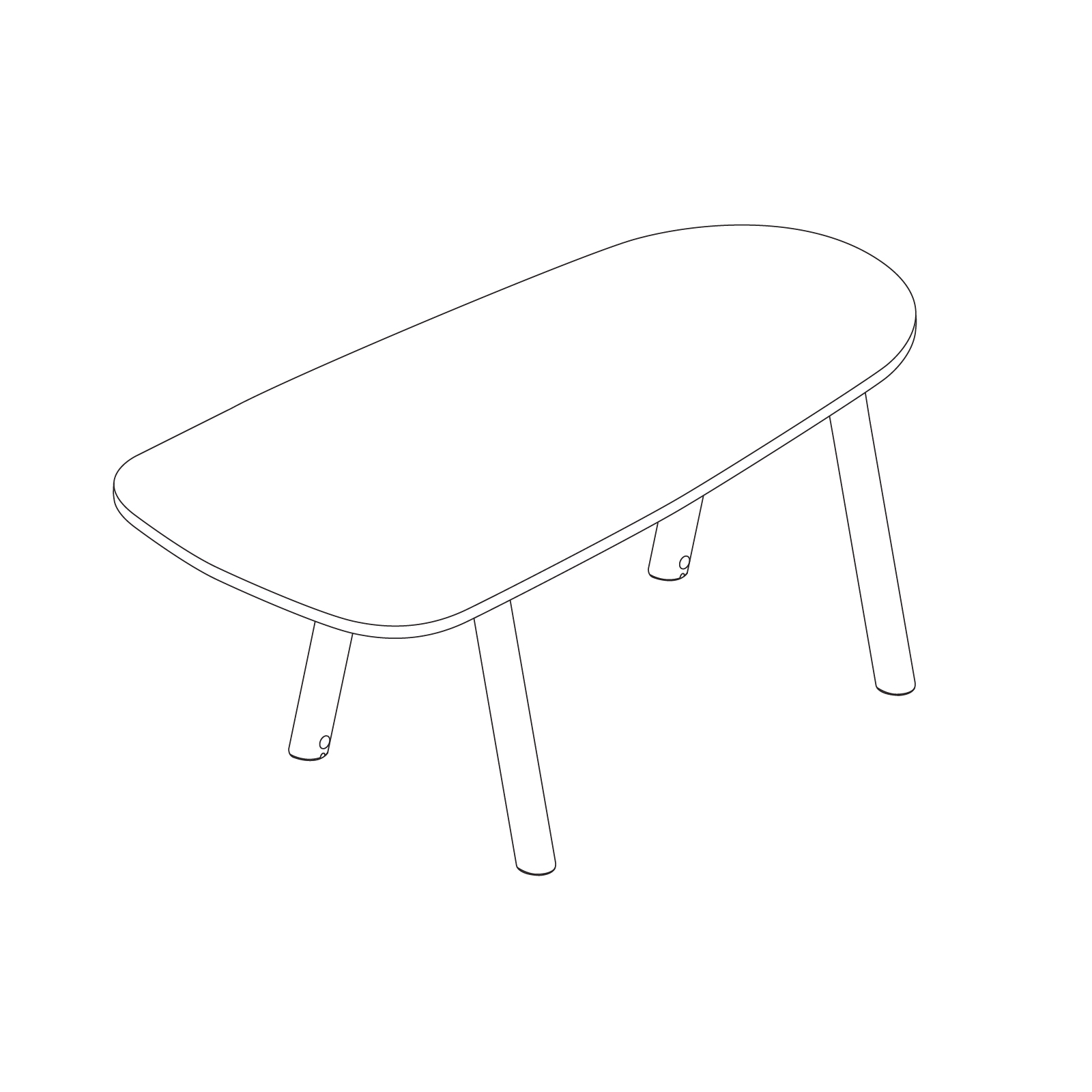 A line drawing - Boa Table–Teardrop–Counter Height
