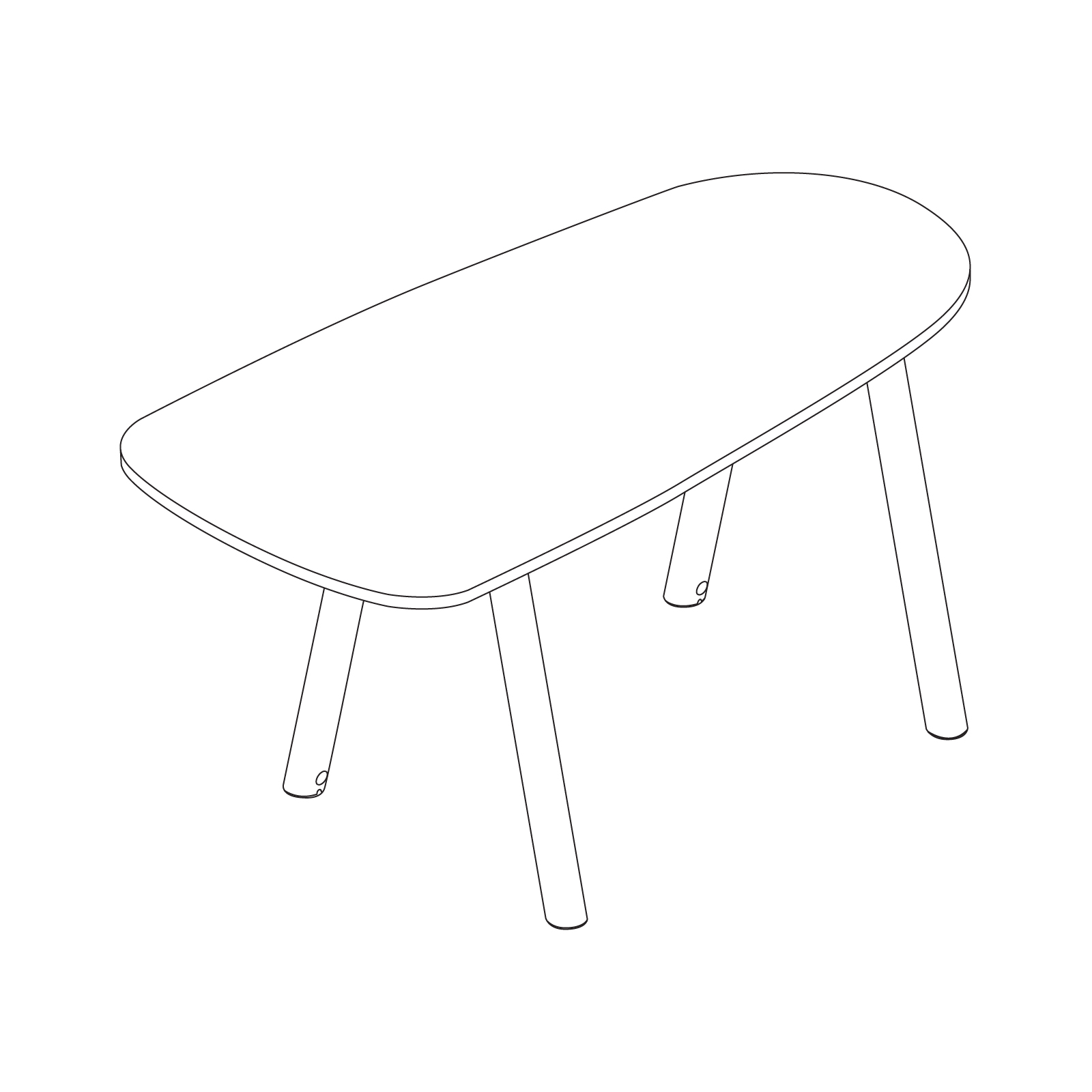 A line drawing - Boa Table–Teardrop–Standing Height