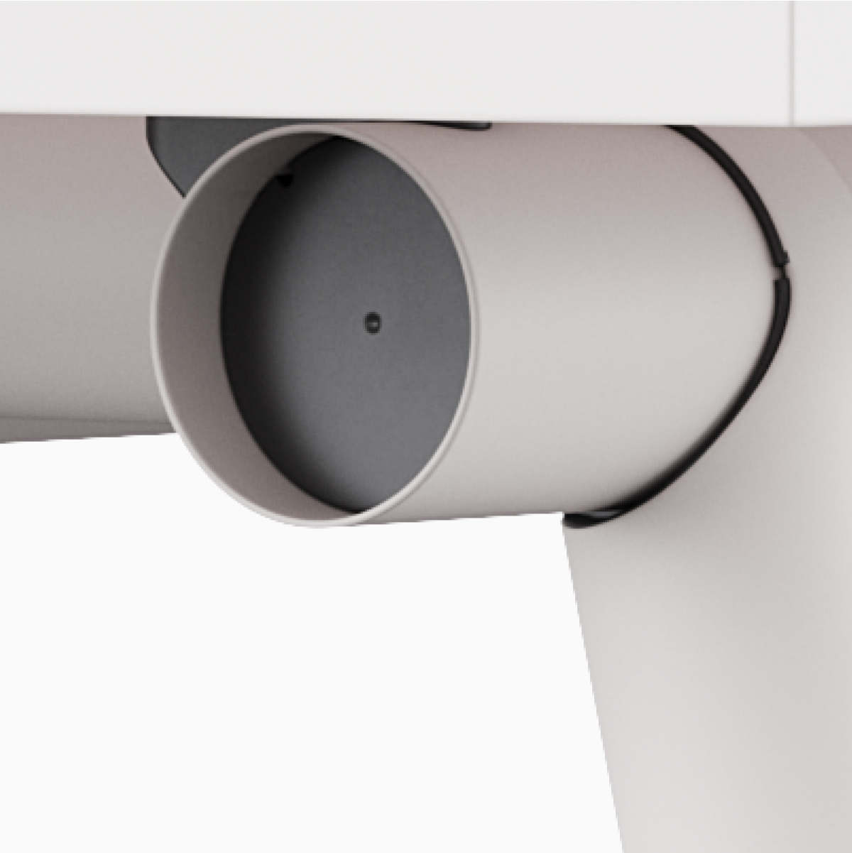 End cap tube on white Boa Table.