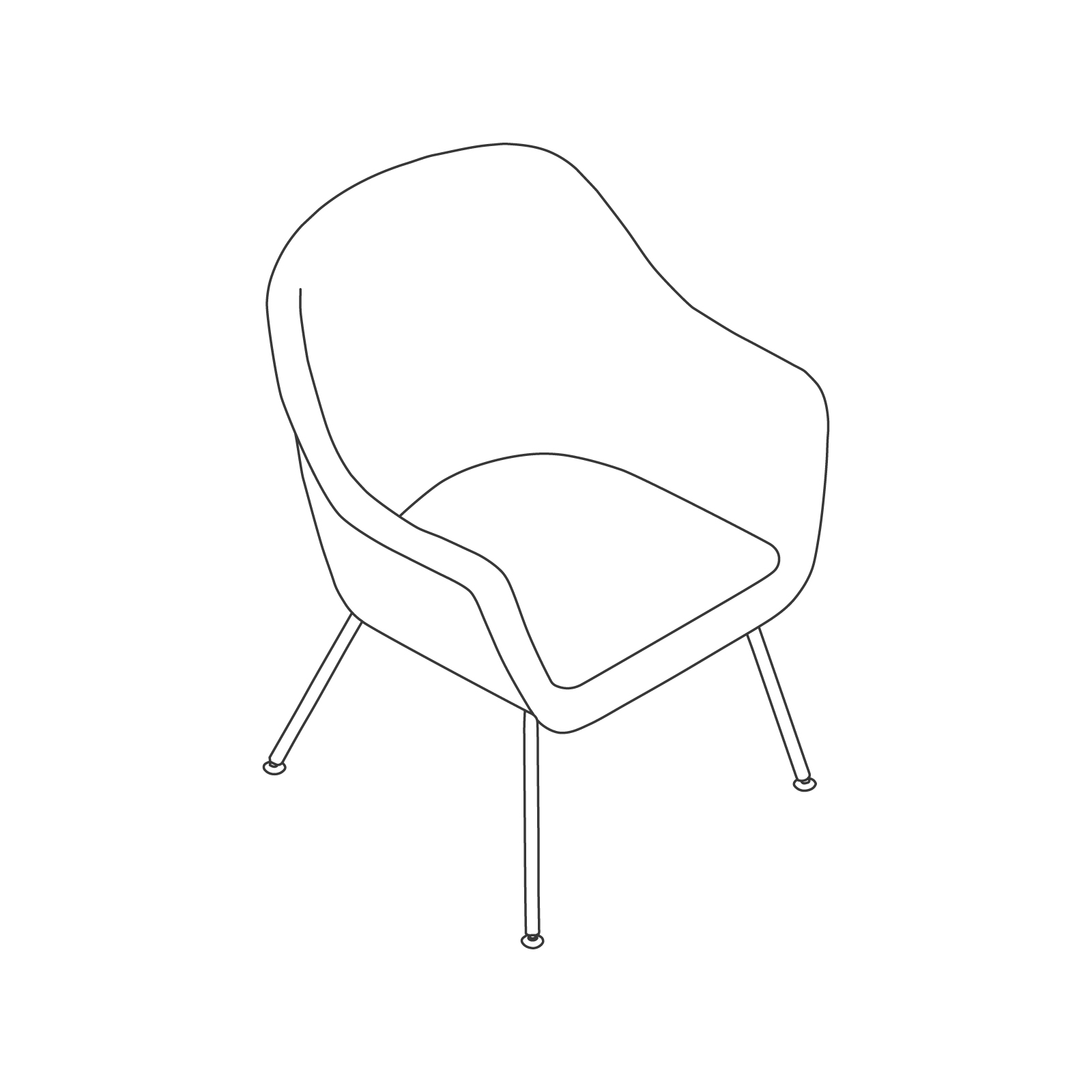 A line drawing - Bumper Side Chair