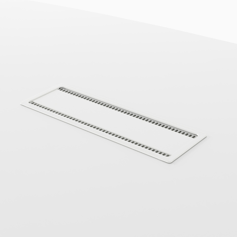 Detail of an aluminium flipper, Byne Meeting Table.