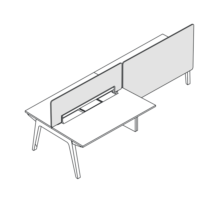 A line drawing - Byne System – Asymmetric – Toolbar Screen and Suspended Screen
