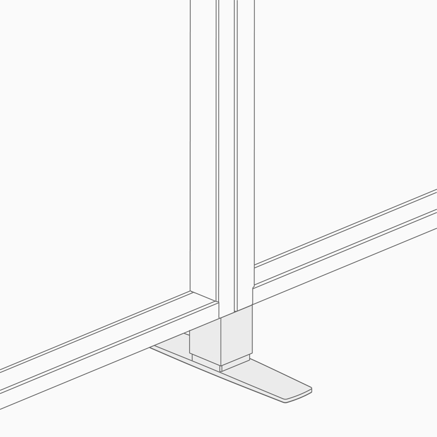 A line drawing of a Canvas Channel support foot.