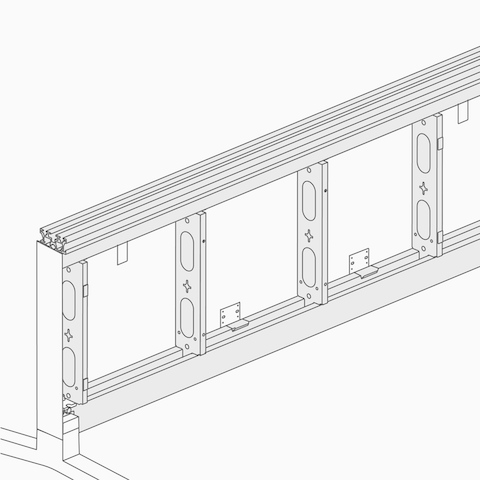 Un dibujo lineal de una estructura de Canvas Wall.