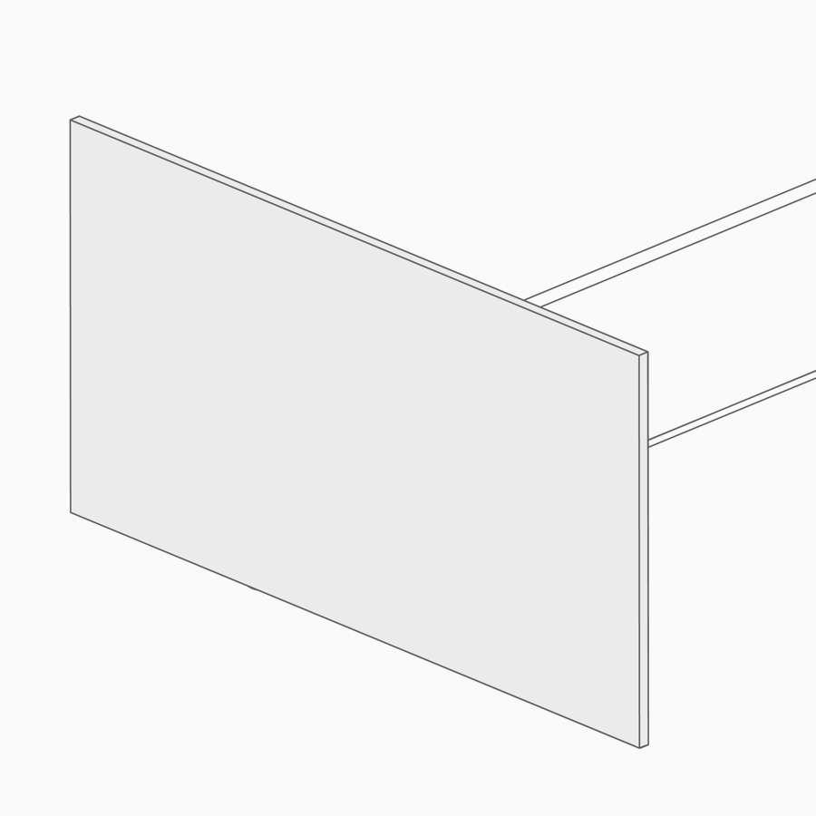 Desenho do painel de limitação da Canvas Dock.